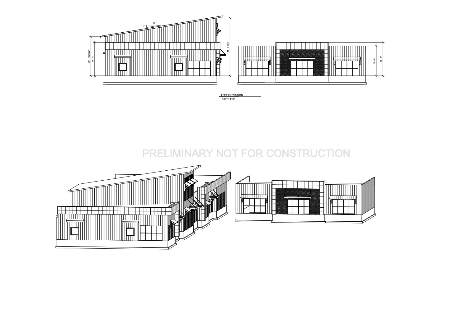 Anderson Commons side elevation and 3D views