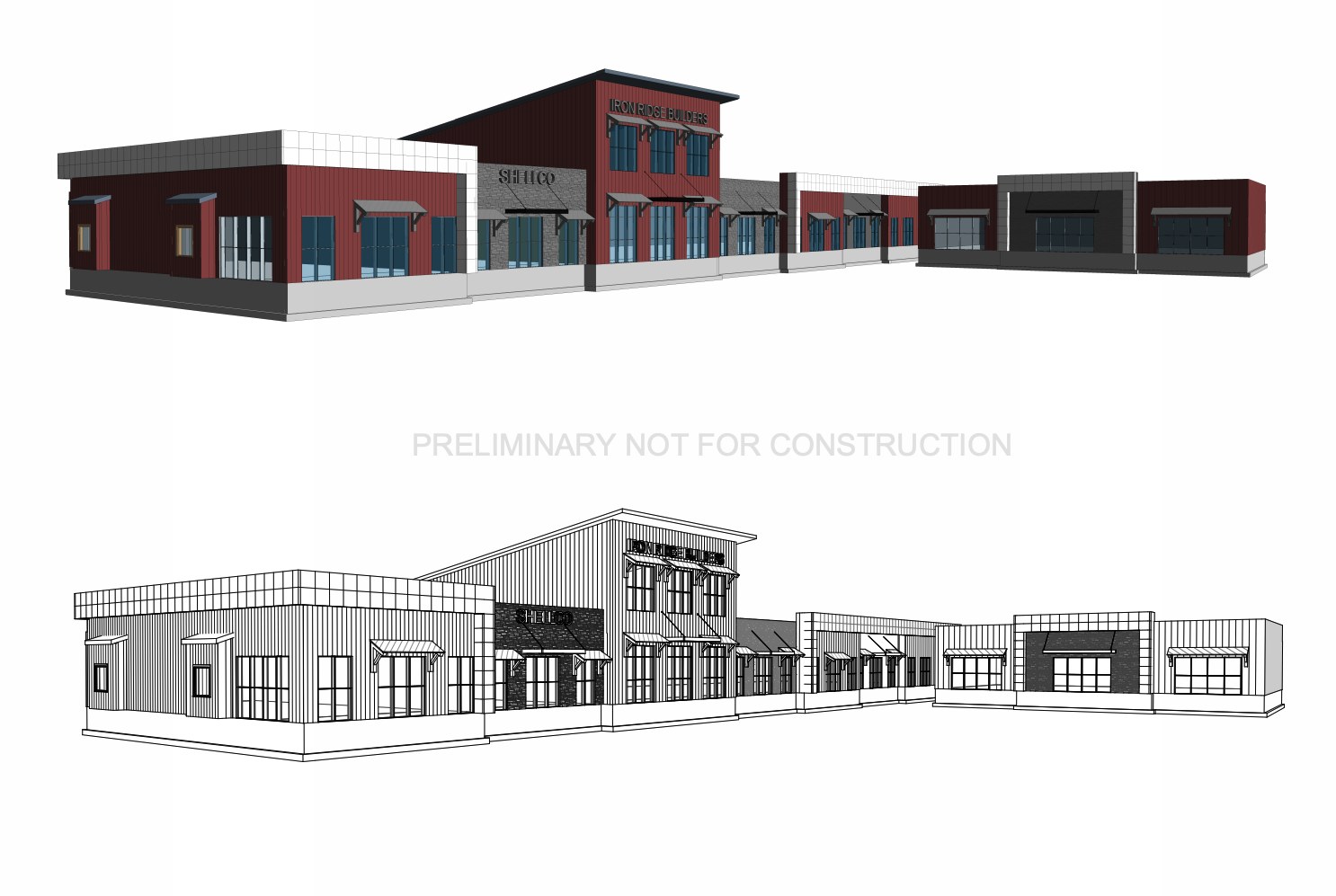 Anderson Commons perspective view of exterior materials and massing